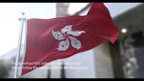 Hong Kong flag with 3d effect blowing in the wind 3D Flag V2 long