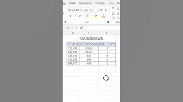 Membulatkan Bilangan dengan Fungsi ROUNDDOWN #Shorts