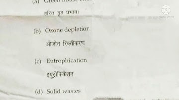 Mdu Msc Chemistry 2nd Sem || EVS question paper