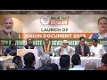 BJP National President JP Nadda releases BJP&#39;s manifesto for Mizoram Assembly Election 2023