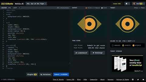 CSSBattle / Battle #2 / #16 . Eye of the Tiger