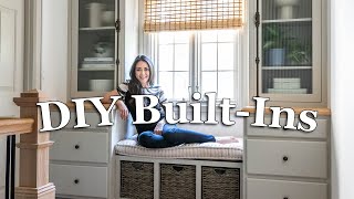 DIY BUILT-INS! Bookcases, Cabinets, and a Window Bench with Storage!