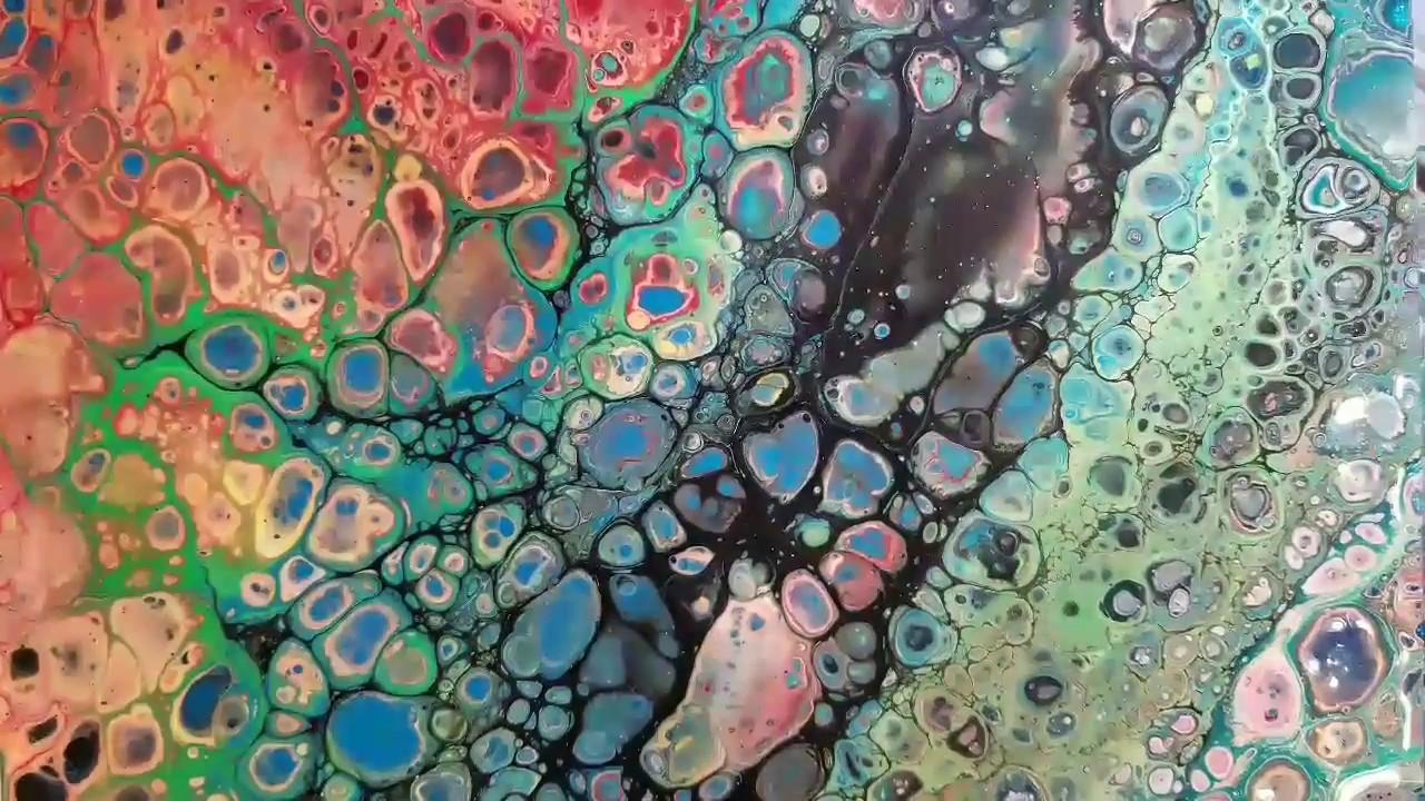 Acrylic Dirty Pour with Amazing Cells. Another Big Canvas try. Couples ...