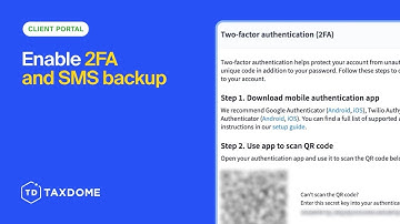 Client Portal: Enable 2FA and SMS backup