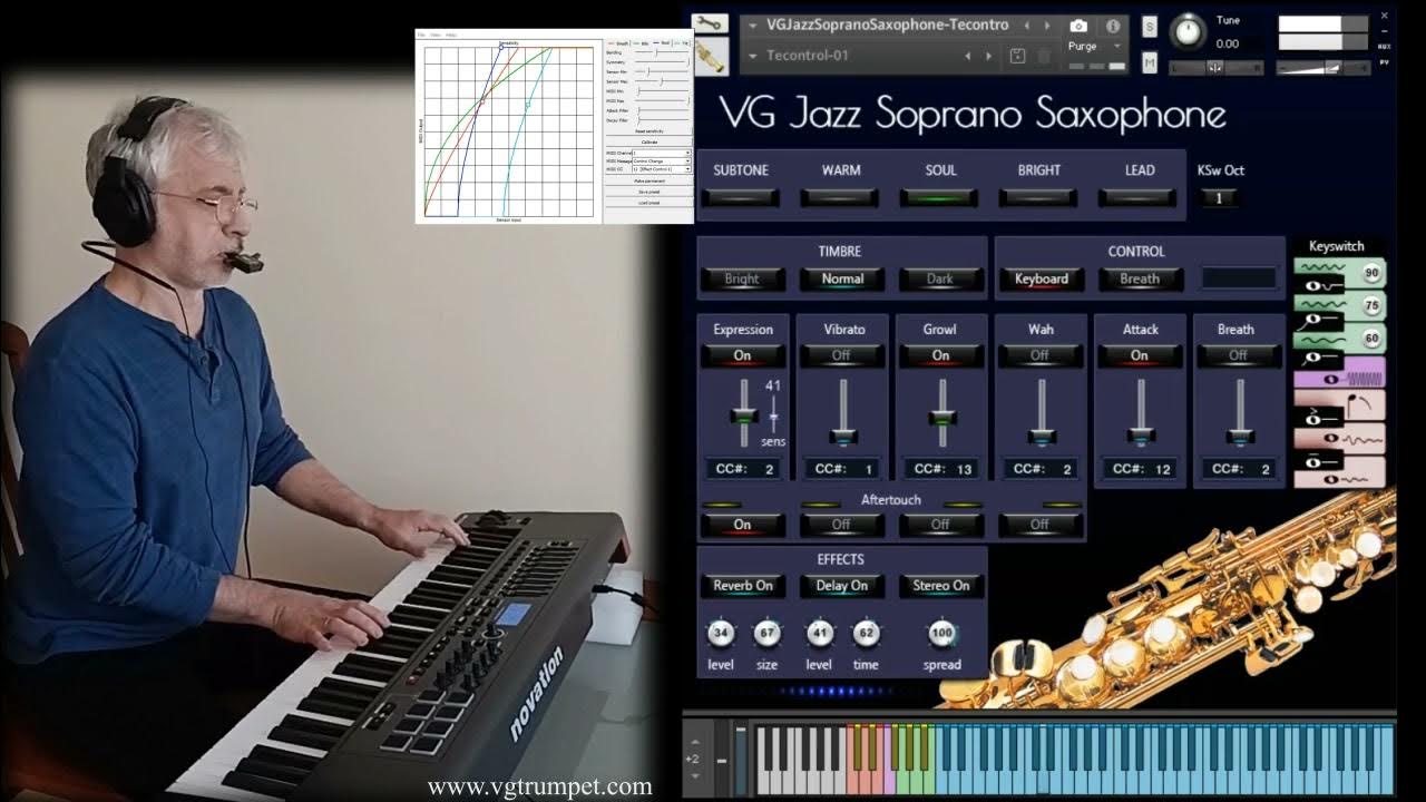 TEControl breath controller and VG Jazz Soprano Saxophone sample