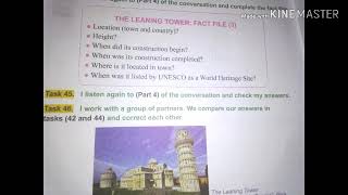 شرح دروس الكتاب المدرسي لغة إنجليزية سنة رابعة متوسط صفحه 19 كتابه فقرة عن البرج المائل