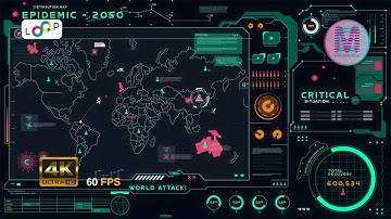 Sci-Fi High-Tech Epidemic Map - 2050 HUD Screen Animation