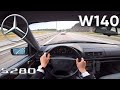 1997 Mercedes-Benz W140 S280 (193 HP) POV Test Drive | Walkaround, 0-100, Acceleration, Sounds