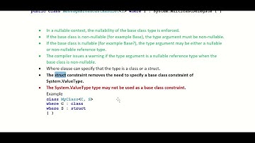 The Generic Type Constraints in C#  -  where clause