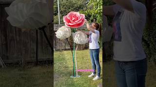 Giant rose diy 🌹 #shorts #diy #giantrose #handmade #flowertutorial #shortsvideo #youtubeshorts