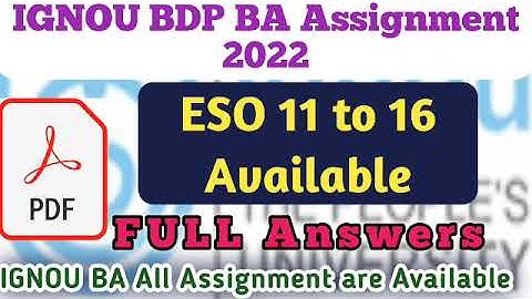 IGNOU BDP BA ESO 11 12 13 14 15 16 Assignment Sociology 2022 WhatsApp 8117075017