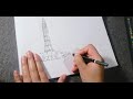 How To Draw Minar E Pakistan Step By Step Easy For Beginners ® #artgalleryHQ