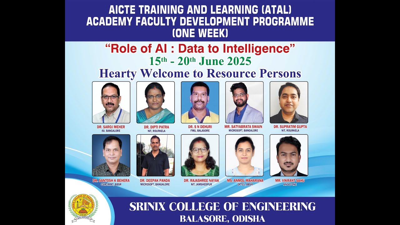 ATAL-FDP || Srinix Engineering College ||  Balasore || Lecture Series (All Sessions) || 6-Days