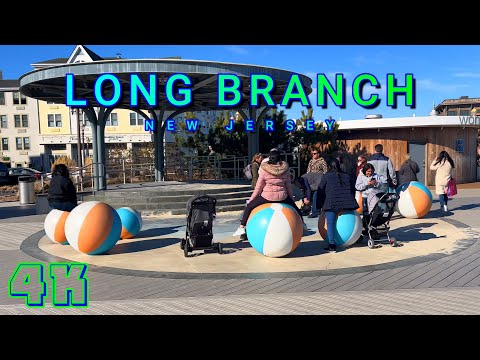 Long Branch Boardwalk on a Sunny Day, New Jersey - USA 4K - UHD