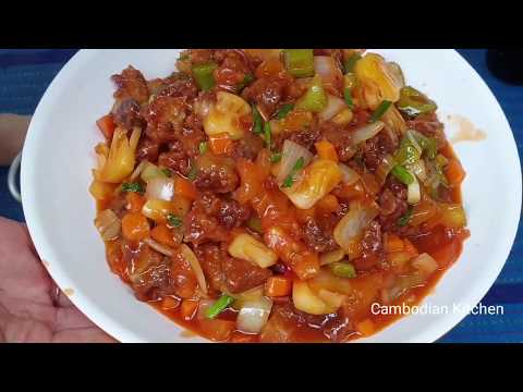 Fried Sweet And Sour Pork With Mix Vegetables - Cooking Delicious - Amazing Recipe