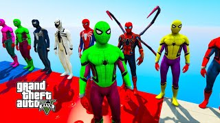 GTA - 5 Epic Ragdolls | Spiderman Green Suit Vs Colorful Spiderman Compilation | Fun Ep.08