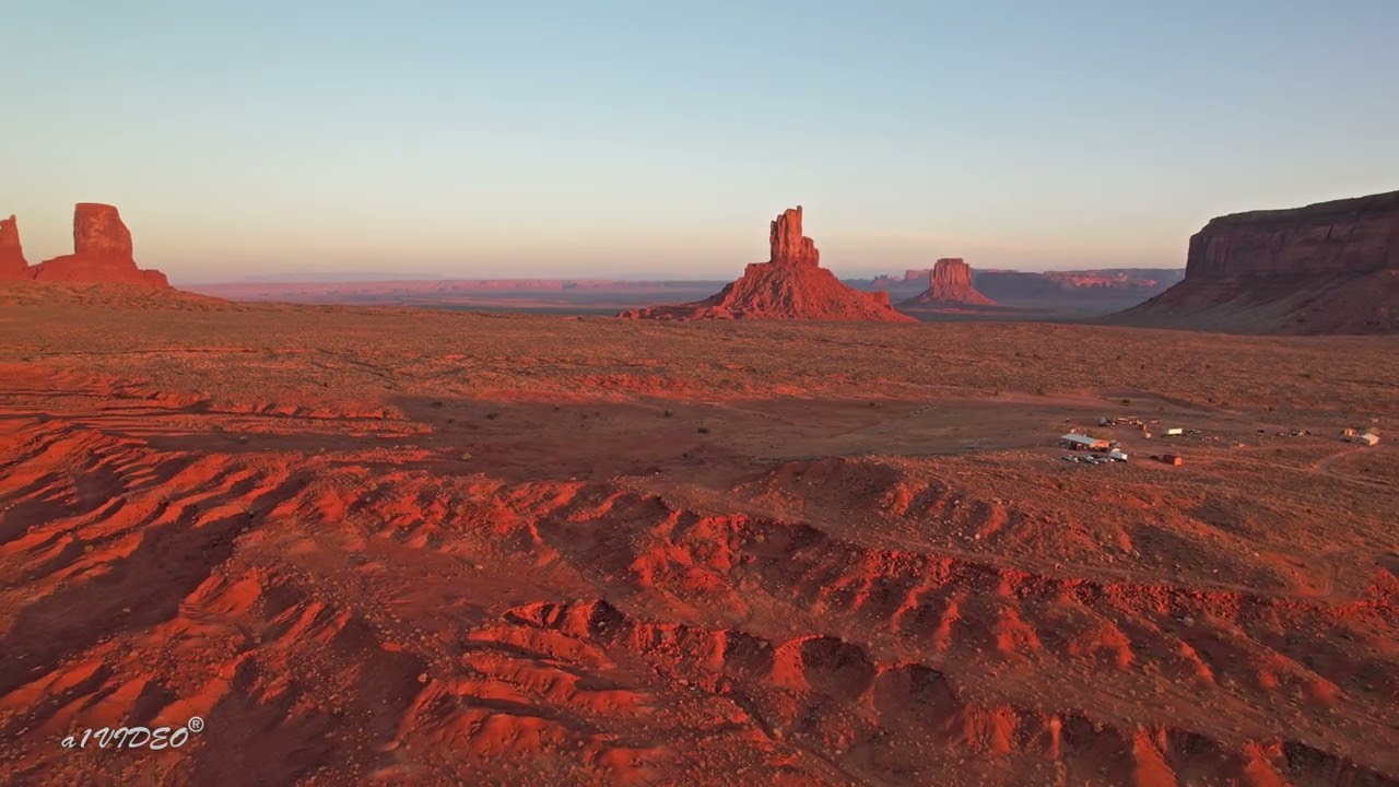 4K drone video of Monument Valley, Arizona-Utah