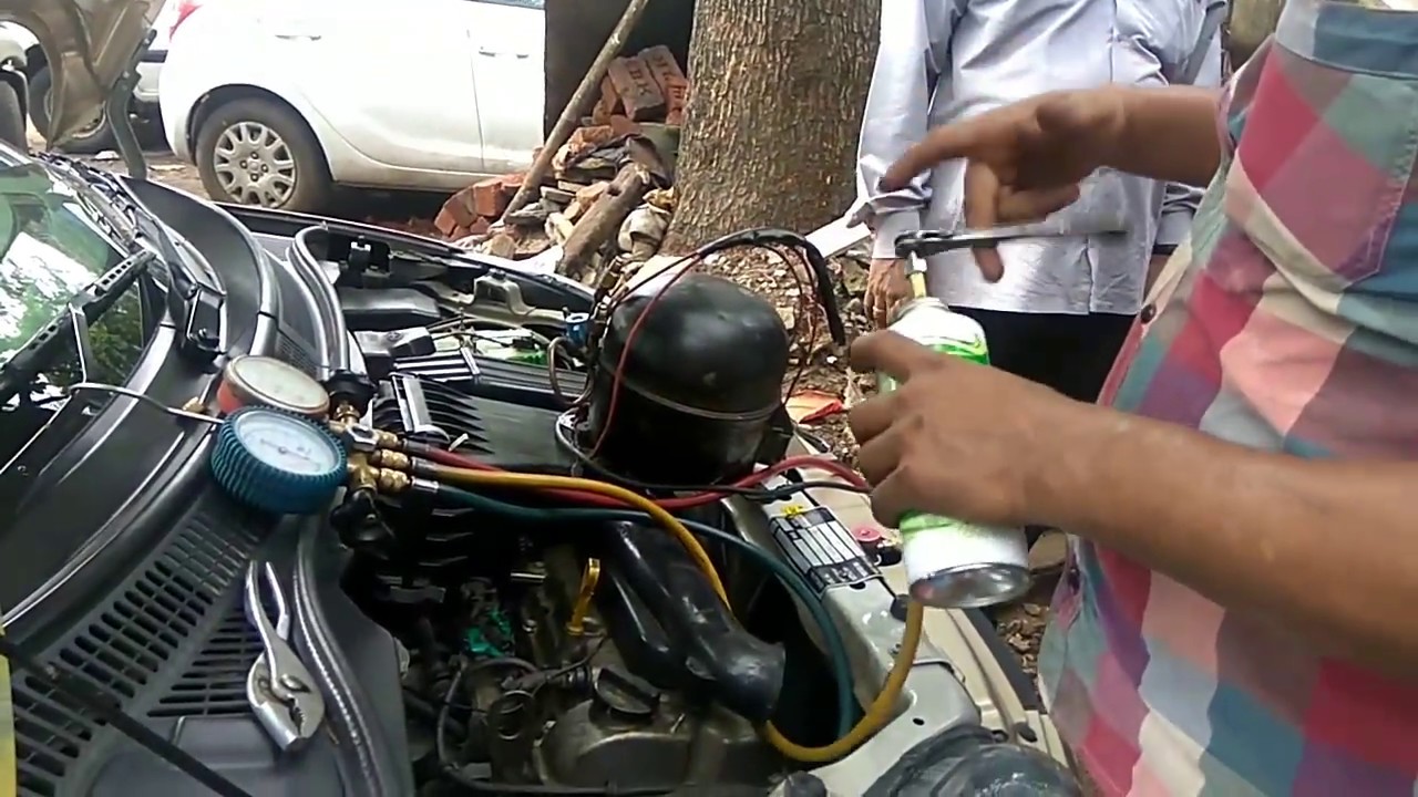 AC GAS FILLING IN CAR JUST RS 1500 With Oil YouTube