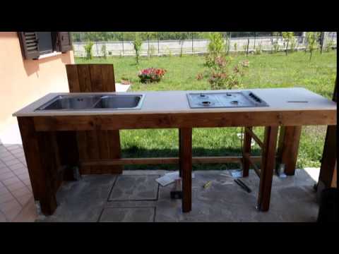 Cucina esterna in legno faidate youtube Cucine fai da te in legno