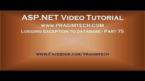 Logging exceptions to database   Part 75