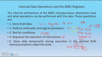 Microprocessor : CLASS 3:- INTERNAL DATA OPERATIONS AND THE 8085 REGISTERS