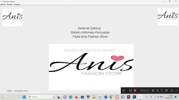 Demo aplikasi  yang berjudul PERANCANGAN SISTEM PENJUALAN PADA TOKO ANIS FASHION STORE BERBASIS JAVA