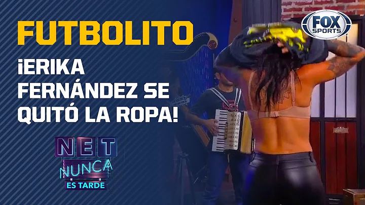 Erika Fernndez se quit la ropa por perder en futbo...