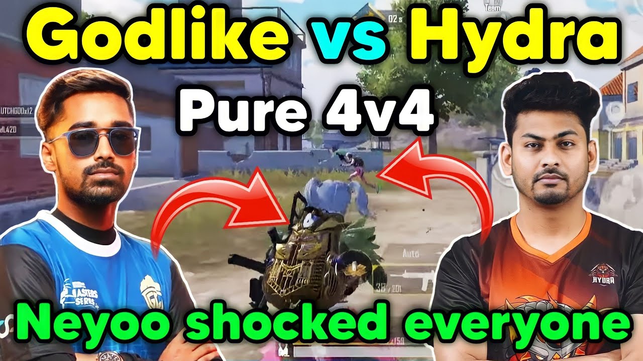 Godlike vs Hydra latest 4v4 fight 🔥 Neyoo pure 1v2 shocked 🇮🇳 - YouTube