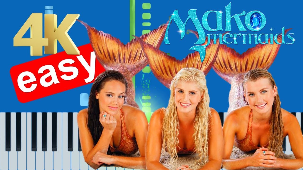 Mako Mermaids Theme Song (Slow Easy Medium) Piano Tutorial 4K 