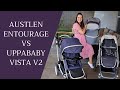 Uppababy vista v2 vs austlen entourage 20  which is the better single to double stroller