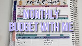 April Monthly Budget Set-Up | Budget Planner | Cash Envelope System