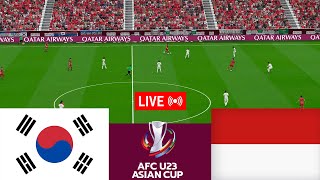 한국 vs 인도네시아 라이브. 2024 AFC U23 아시안컵 전체 경기 - 비디오 게임 시뮬레이션