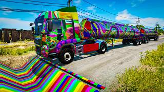 Trucks vs Upside Down Speed Bumps | BeamNG.DRIVE