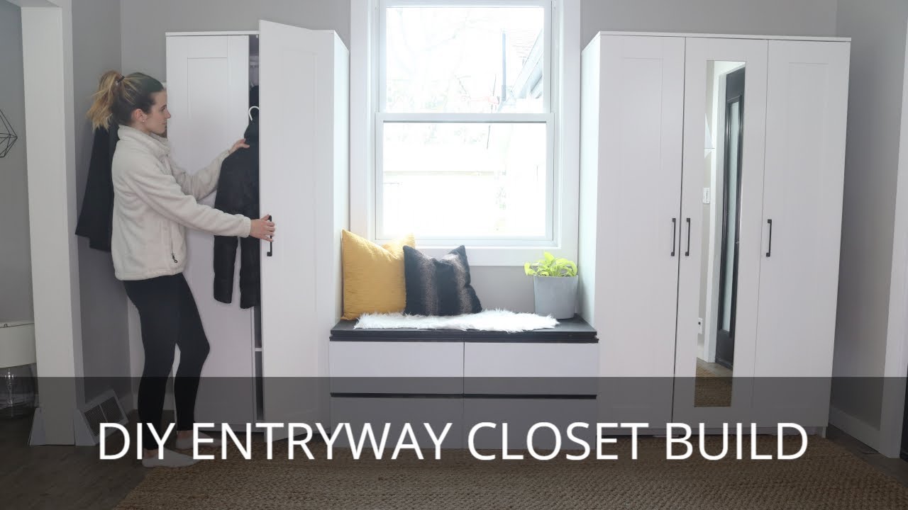 Diy Entryway Closets Ikea Brimnes Hack Furniture Upcycle Diy