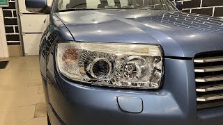 Subaru Forester SG рест - ремонт фар, тюнинг фар, установка диодных линз Sensation