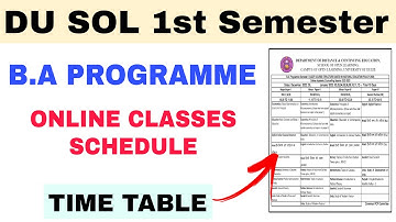 DU SOL B.A Prog. 1st Semester  Online Classes Update 2023 | B.A Programme | DU SOL Update 2023