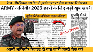 Indian Army Agniveer 2025 Final Merit Released 📢 | Phase 2 Physical List Out 😱 | Big News!