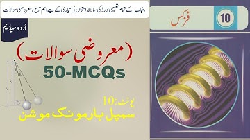 10th Class Physics, Ch 10, Simple Harmonic Motion - MCQs
