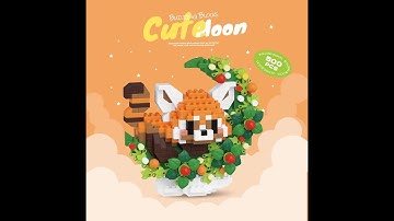 Cute Moon Red Panda NO. 8968 Building Blocks Set 🌙🦊🍂