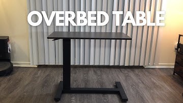 Overbed Table with Swivel Hidden Wheels  & Adjustable Height