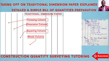QUANTITY SURVEYING MEASUREMENT TAKING OFF TRADITIONAL DIMENSION PAPER EXPLAINED!