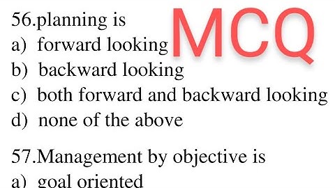MCQs on Planning Organising Directing Controlling