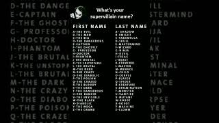what is your supervillain name according to your letters 🦹♂️🦹♂️🦇 what is your supervillain name according to your letters 🦹♂️🦹♂️🦇
