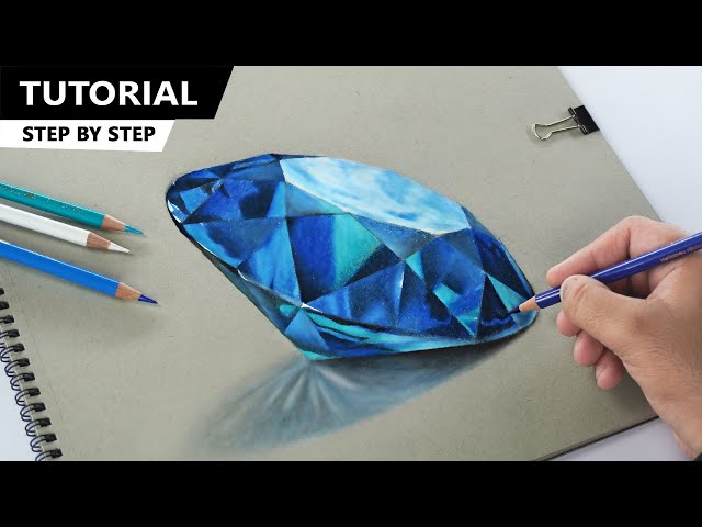 How to Draw A Diamond ! blue Diamond - YouTube