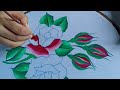 tutorial rose flower painting.ll pillow cover design.Mo 8793936136.