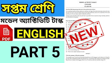 Model Activity Task Class 7 English part 5||Class 7 model activity task English part 5 2021 Auguest