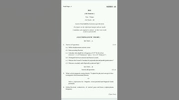 Electromagnetic theory question paper // 6th semester question paper  / final year question paper