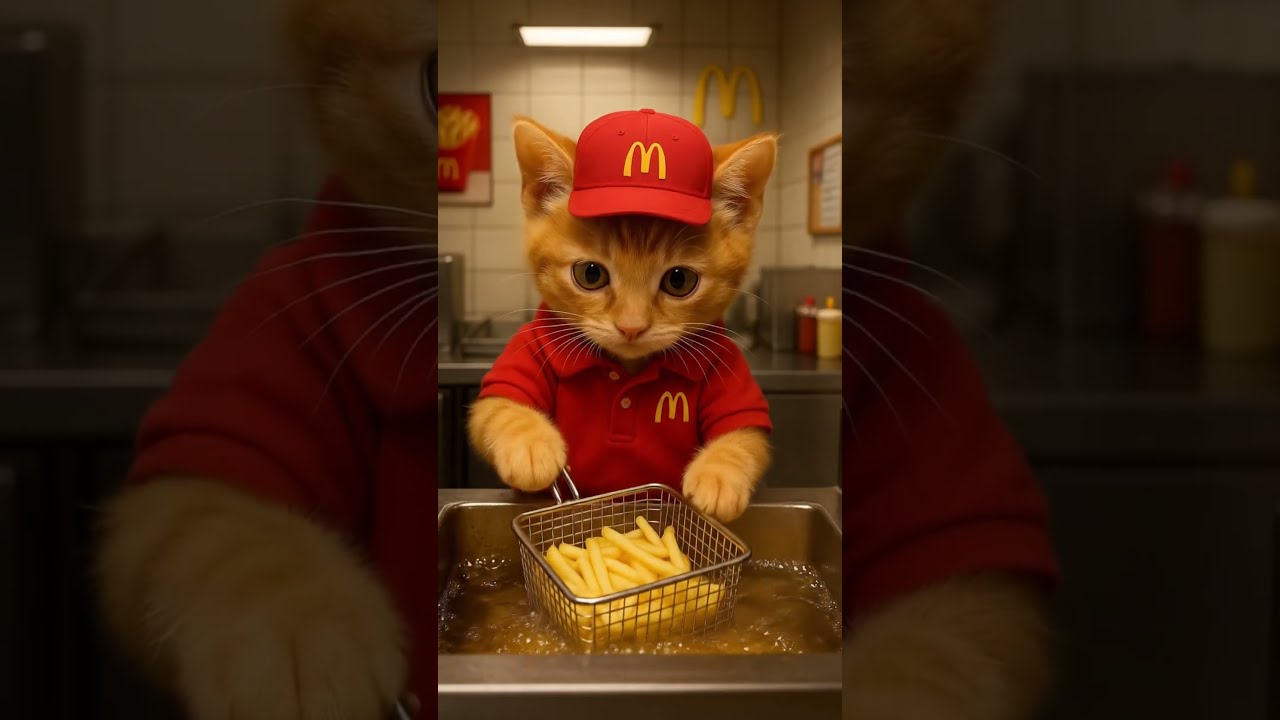 Orange Cat Becomes McDonald S Chef