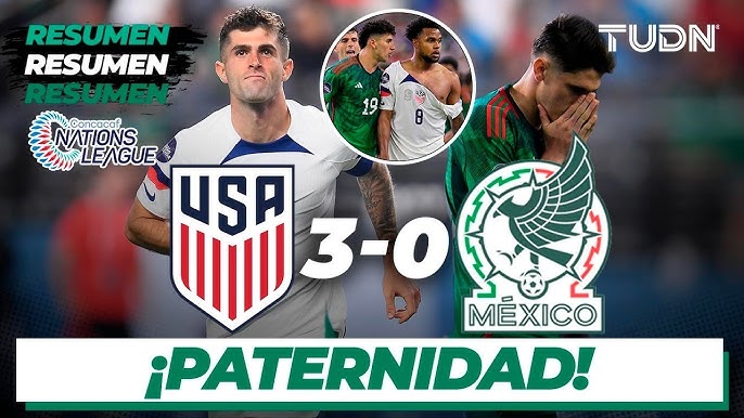 Resumen y goles, Estados Unidos 3-2 México