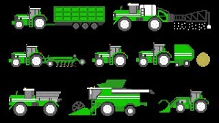 Farm Vehicles - Book Version - Old MacDonald - The Kids' Picture Show (Educational Learning Video)